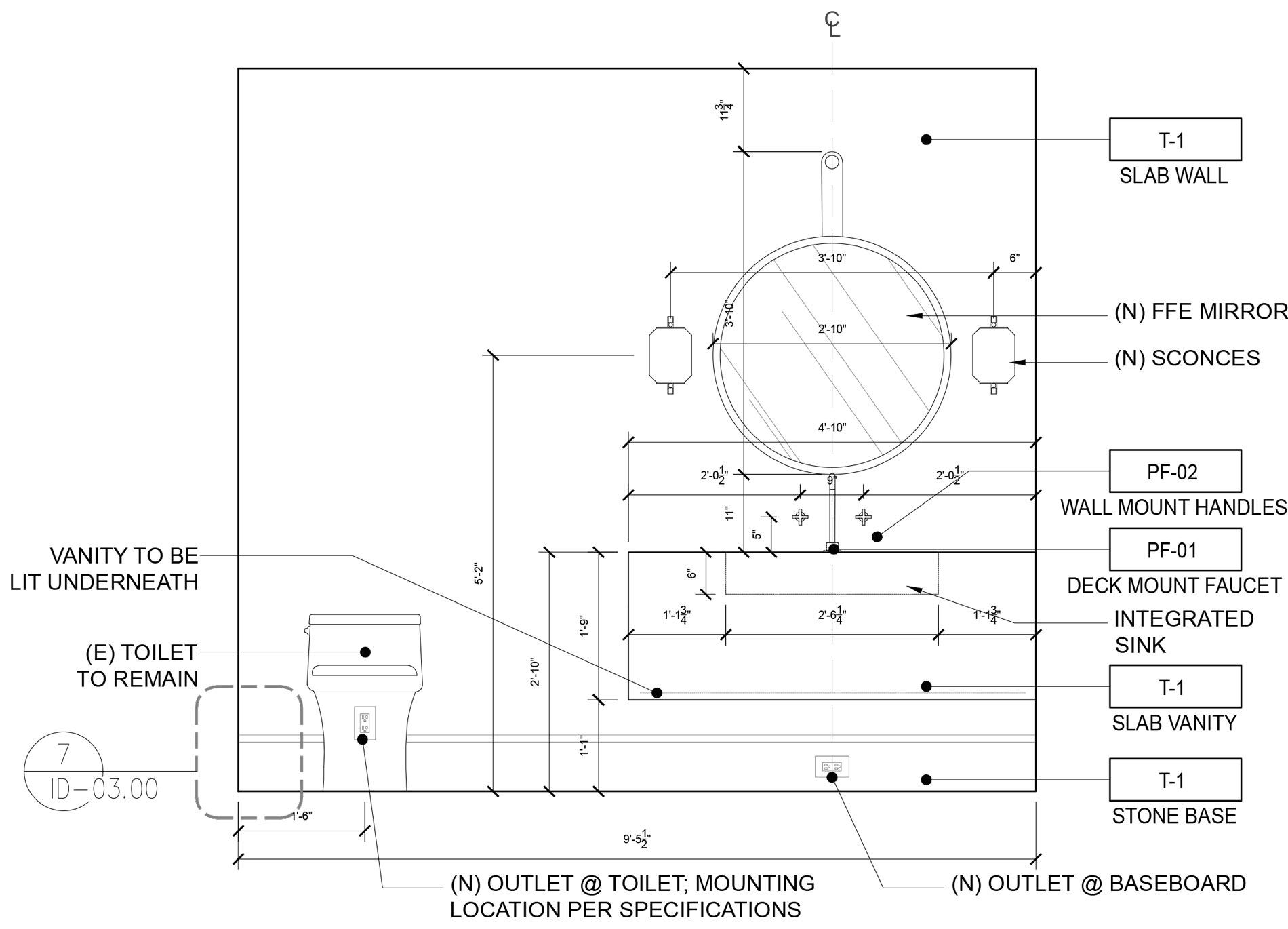 nicole antoine Powder Room Elevation